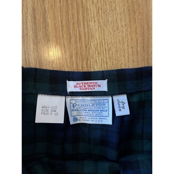 NWT Vintage Pendleton Blue Green Scottish Tartan Wool Blazer Skirt Set Size 20W - Picture 10 of 12